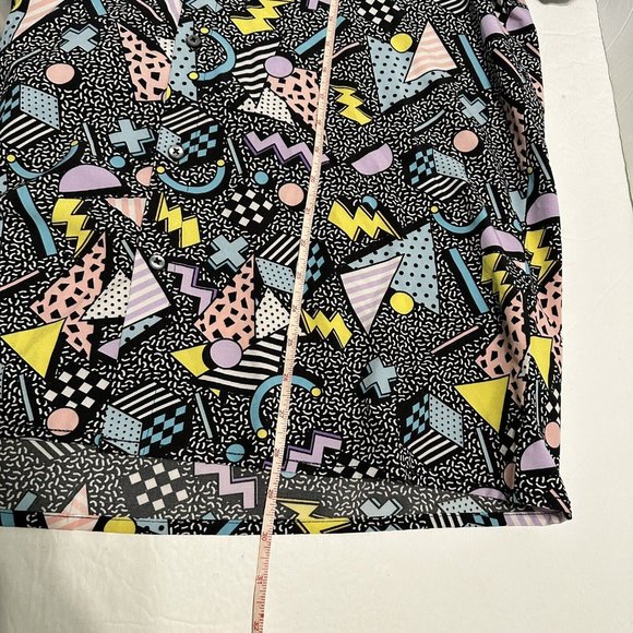 Oh Snap! Retro 90s Theme Geometric Stretch Shirt Drill Clothing Mens Size Large - Picture 5 of 6